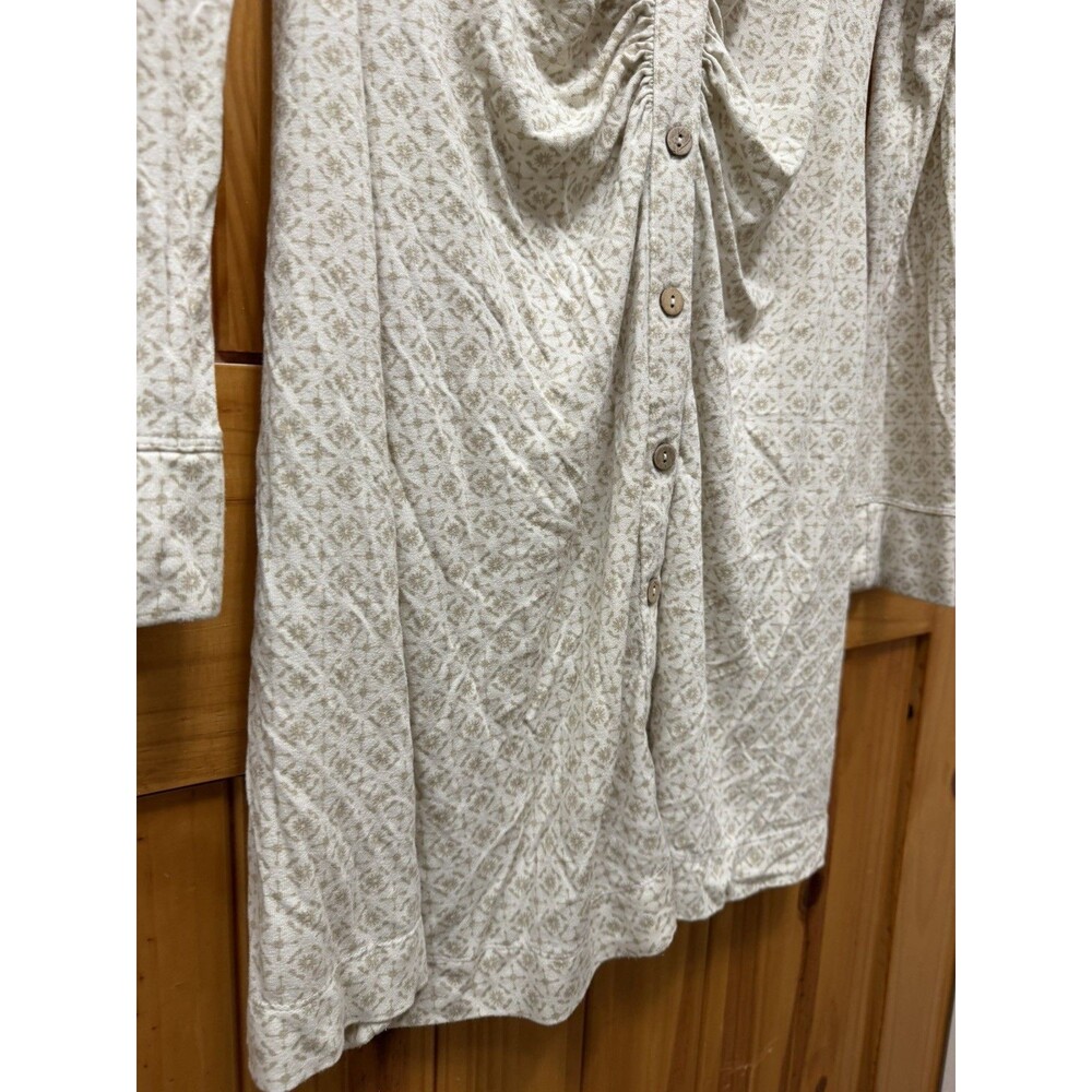 Free People Shayla Tan Mini Dress Size M Long Sleeve Button Up - Picture 4 of 11
